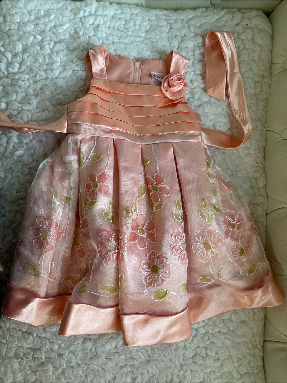 Nannette Pink Floral Organza Party Dress